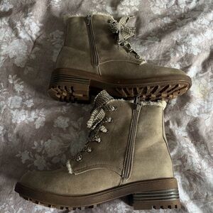 Sporto Women's Lace Up Tan Boots